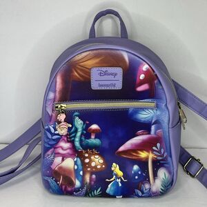 Loungefly Disney Alice in Wonderland Mushroom Caterpillar Mini Backpack Bag
